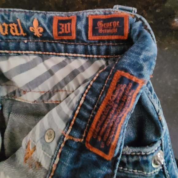 Rock Revival Men's Light Blue Embroidered Jeans - Picture 2 of 6